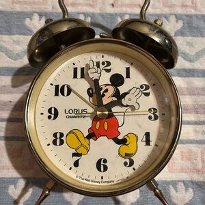 Vintage Lorus Quartz Mickey Mouse Twin Bell Alarm Clock Disney Japan